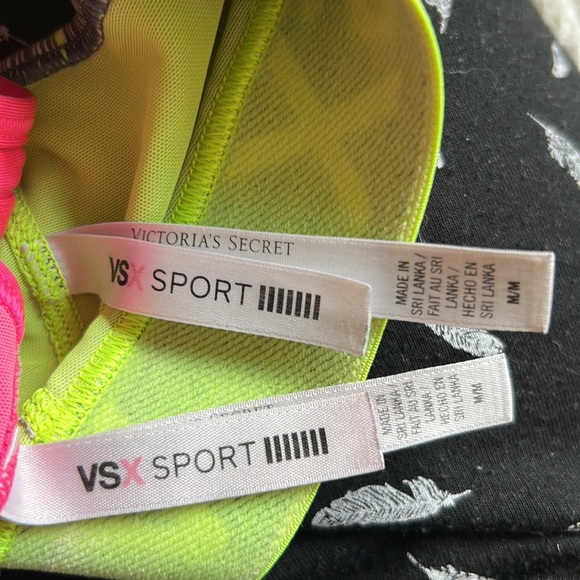 Bundle 2 Victorias Secret VS Sports Bras PINK Neon Green VSX Medium M - Picture 5 of 5